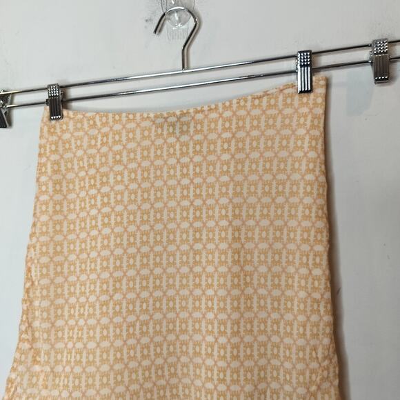 Express Silk Chiffon Floral Skirt Pull On Flounce Flowy Peach - Picture 6 of 9